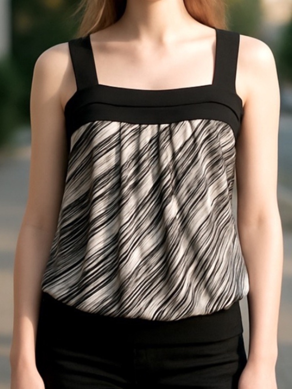Black/white Summer tank top size Large